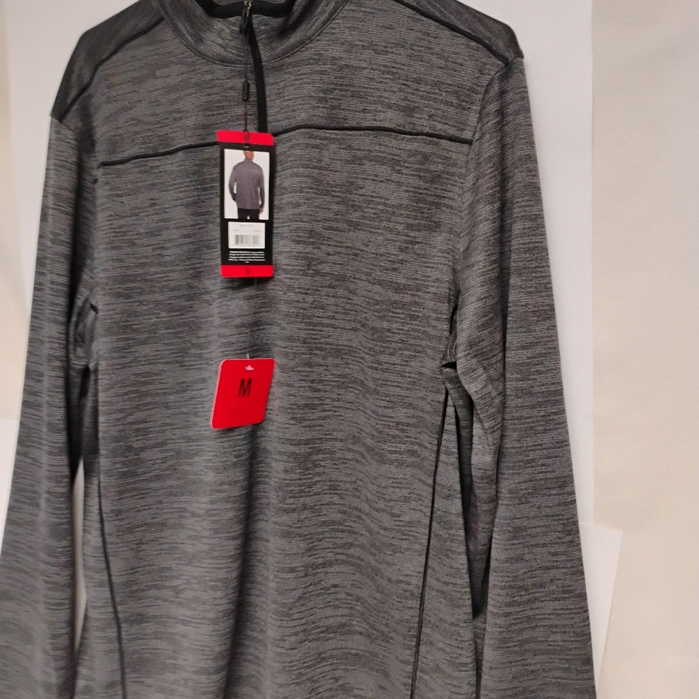 Pebble Beach Men's Dry-Luxe Performance 1/4 Zip Shirt, Gray, Size M